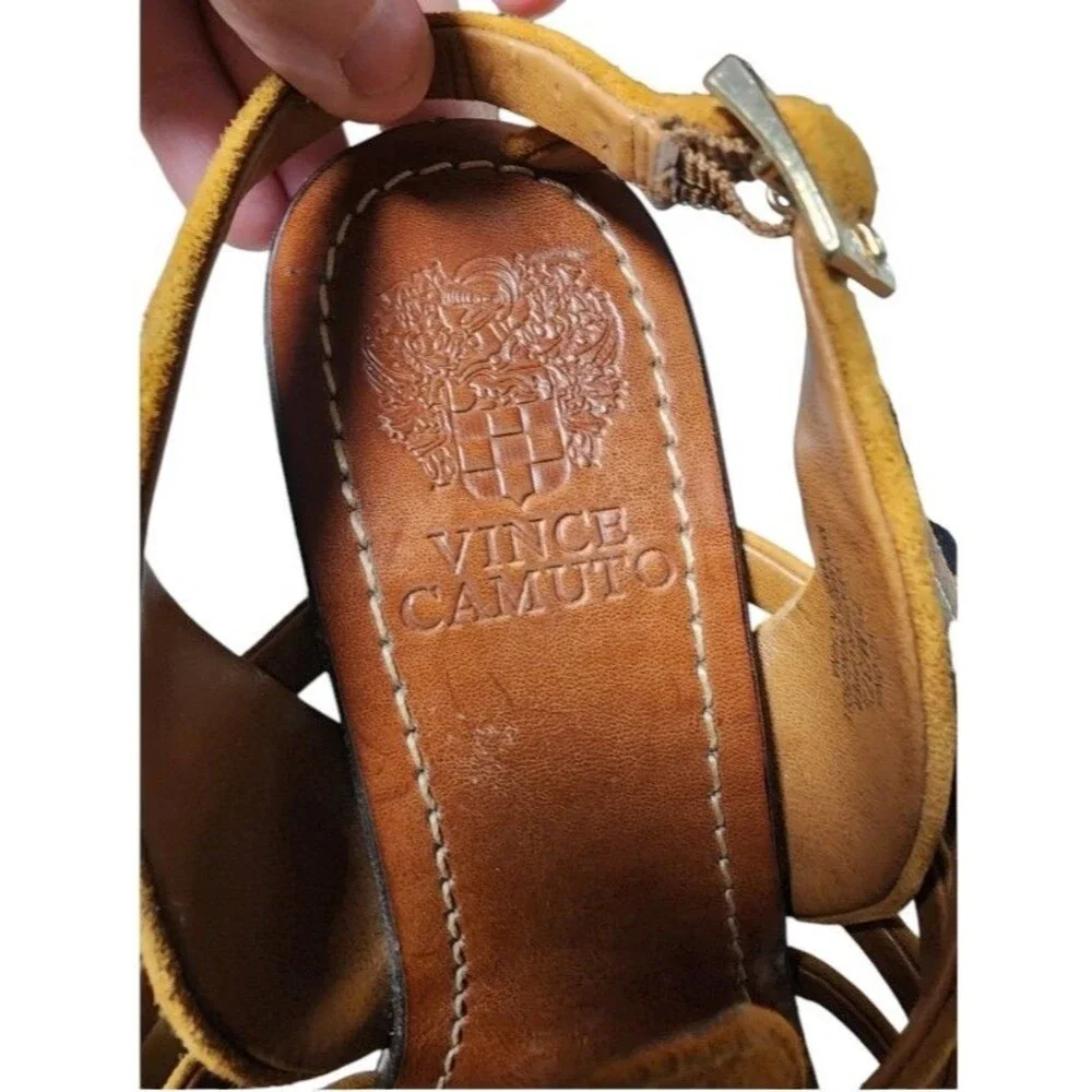 Vince Camuto Onia Platform Sandals Strappy Leather Size 7.5